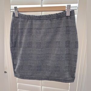 Mini Skirt, Black & White plaid, stretchy